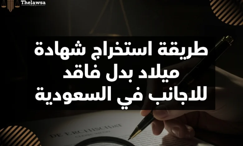 طريقة استخراج شهادة ميلاد بدل فاقد للاجانب