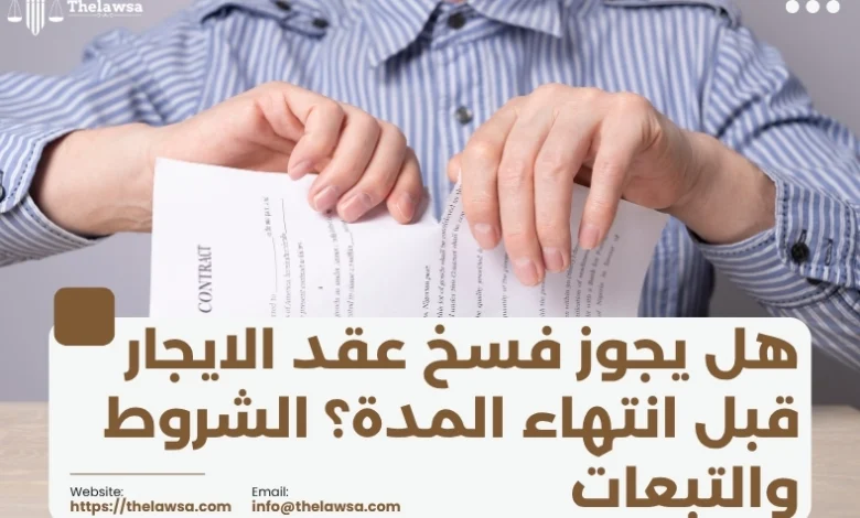 هل يجوز فسخ عقد الايجار قبل انتهاء المدة