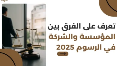 الفرق بين المؤسسة والشركة في الرسوم