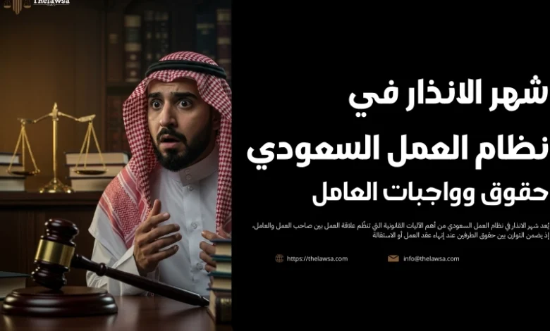 شهر الانذار في نظام العمل السعودي