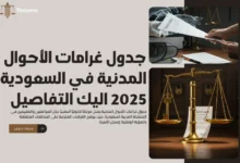 جدول غرامات الأحوال المدنية