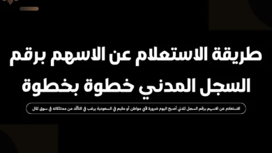 الاستعلام عن الاسهم برقم السجل المدني