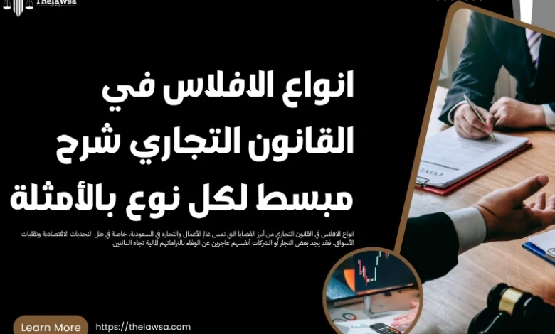 انواع الافلاس في القانون التجاري