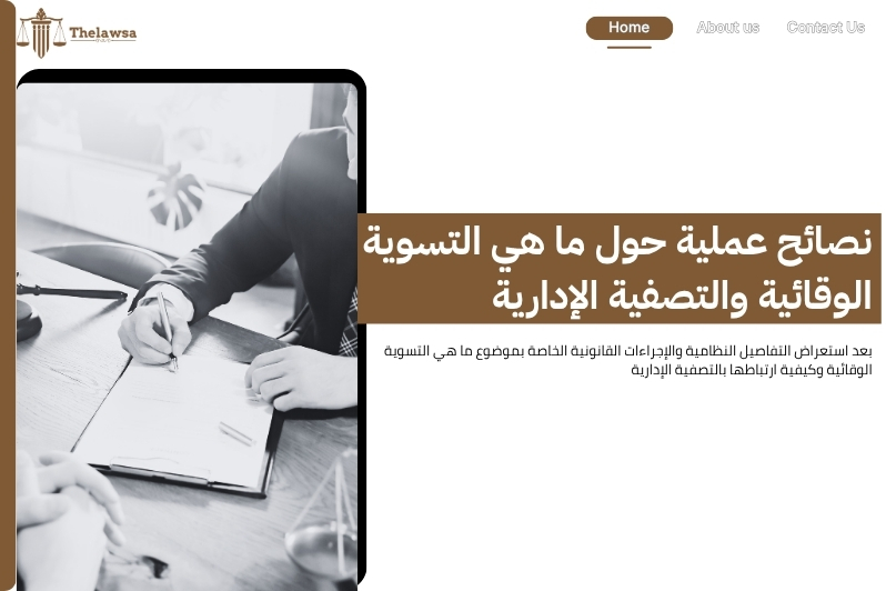 ما هي التسوية الوقائية
