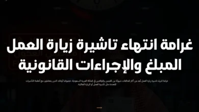 غرامة انتهاء تاشيرة زيارة العمل