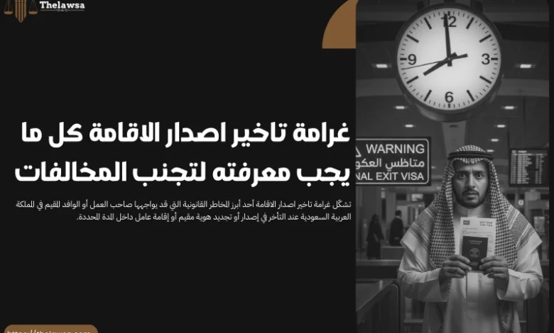 غرامة تاخير اصدار الاقامة