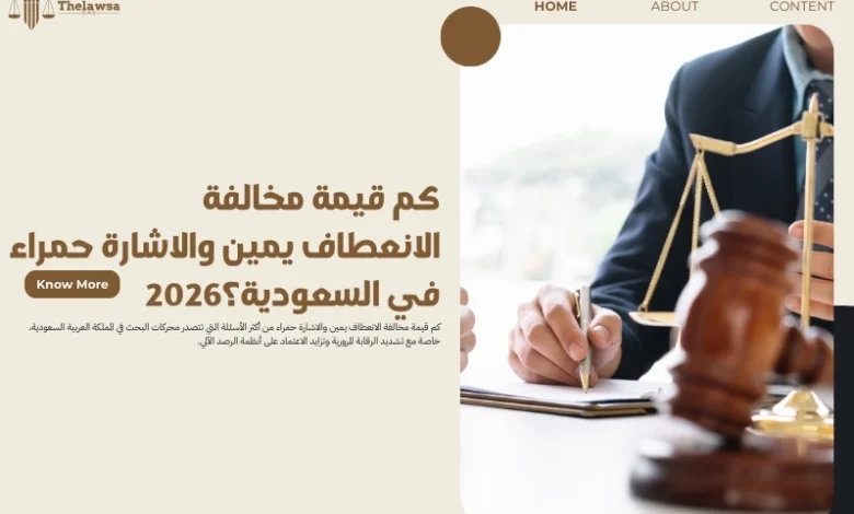 كم قيمة مخالفة الانعطاف يمين والاشارة حمراء