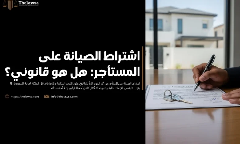 اشتراط الصيانة على المستأجر