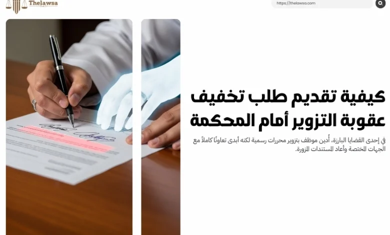 طلب تخفيف عقوبة التزوير