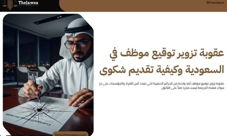 عقوبة تزوير توقيع موظف